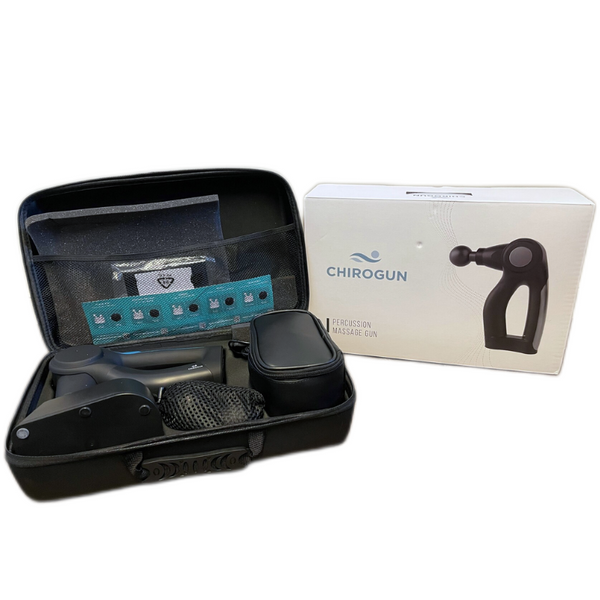 Chirogun Percussion Massage Fitness Gun with 17 Heads & 4 Speeds - Black/Blue