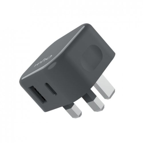 Veho 20W USB Fast Charge UK 3 Pin Plug | USB-C PD + USB 3.0 ports - VAA-114-USB