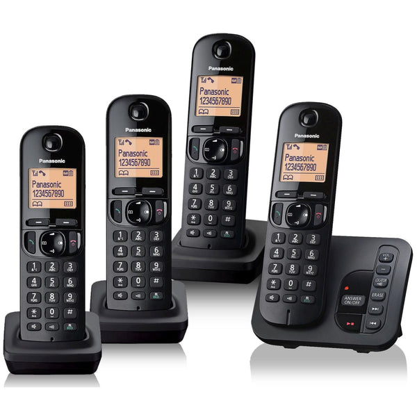 Panasonic KX-TGC224EB Quad Digital Cordless Phone with LCD Display & Answer Machine