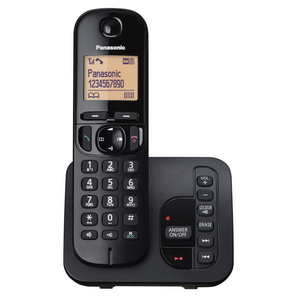 Panasonic KX-TGC220EB Single Digital Cordless Phone with LCD Display & Answer Machine