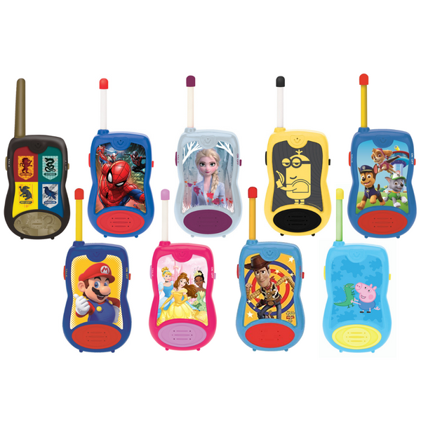 Lexibook Twin Pack Kids Walkie Talkies 100m | Despicable Me, Frozen II, Paw Patrol, Peppa Pig, Toy Story, Spiderman, Mario, Harry Potter - TW12