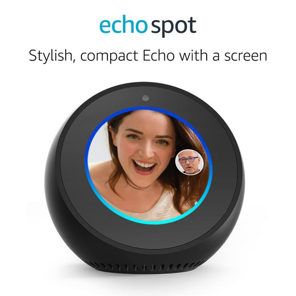 Amazon Echo Spot Compact Smart Speaker with Alexa Smart Assistant & Screen