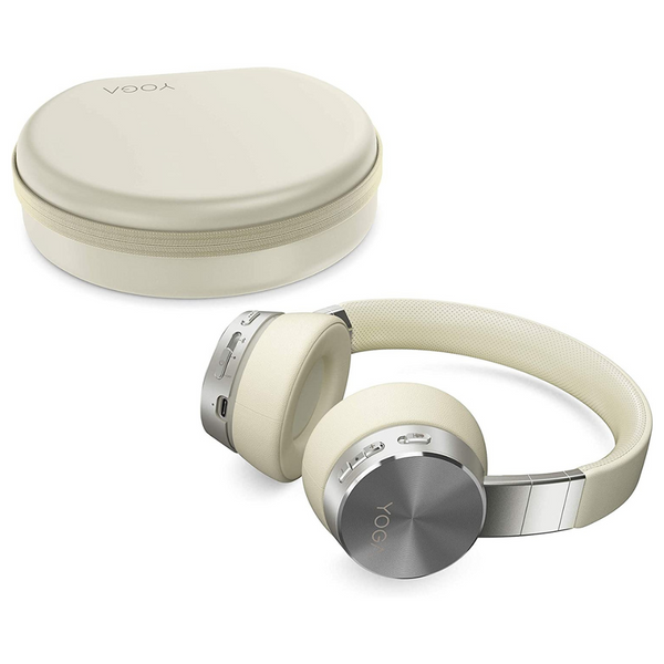 Lenovo Yoga Active Noise Cancellation On-Ear Headphones with Mic - Cream - GXD0U47643