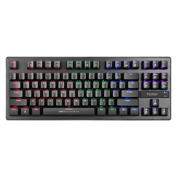 Marvo Scorpion RGB LED Compact Gaming Keyboard with Mechanical Blue Switches - KG901