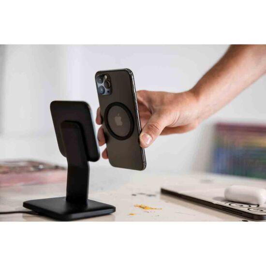 Mophie 15W Snap+ Wireless Qi Charging Stand | Magnetic Grip for MagSafe Devices - Black - 401307720