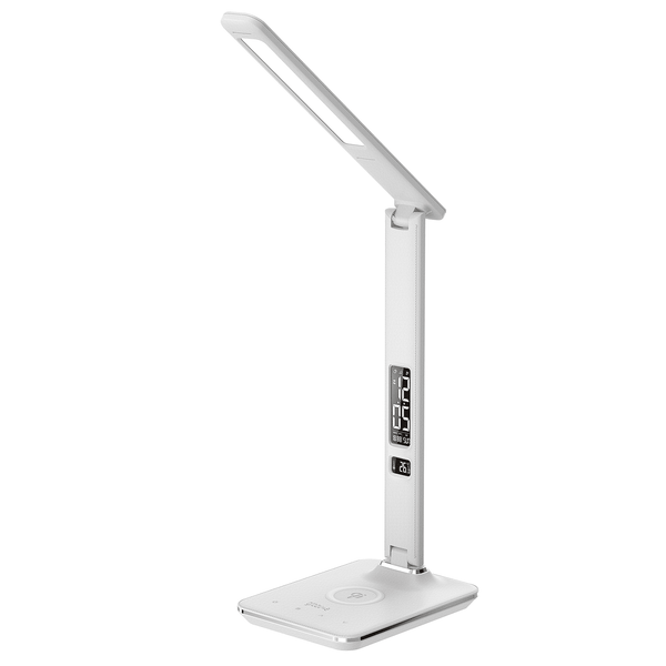 Groov-e Ares Touch Control LED Desk Lamp with Qi Wireless Charger & Alarm Clock - Black or White - GVWC04