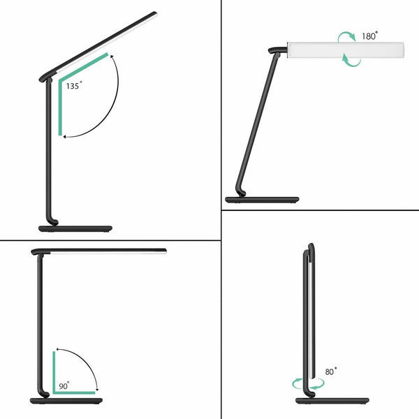 Aukey LED Smart Desk Lamp with USB Charging Port - Black - LT-T10-B