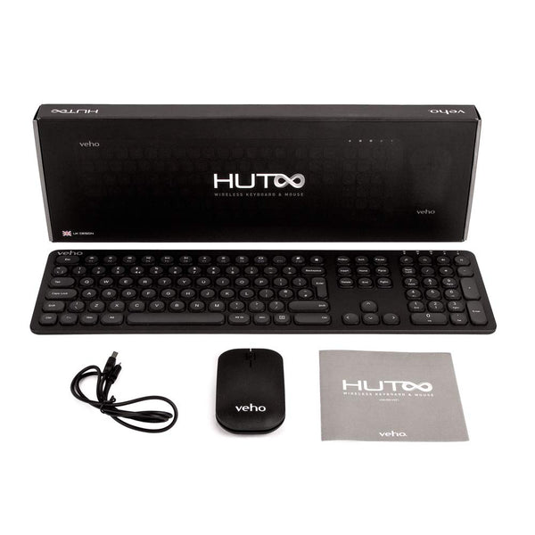 Veho HUT8 WZ-1 2.4ghz Slimline Wireless Keyboard & Scroll Mouse Combo Bundle - VHK-001-WZ1