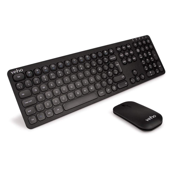 Veho HUT8 WZ-1 2.4ghz Slimline Wireless Keyboard & Scroll Mouse Combo Bundle - VHK-001-WZ1