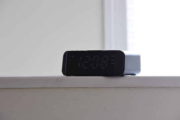 Groov-e Atlas Alarm Clock Radio with Wireless Charging Pad - Black - GVWC06BK