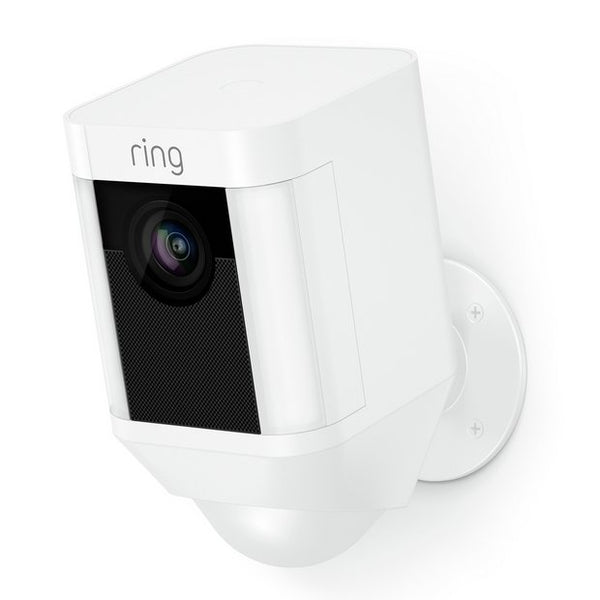 Ring Spotlight Stick Up Cam | Battery Powered Outdoor HD Security Camera with Floodlight - Black or White - [Open Box]