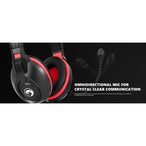 Marvo H8321S Stereo Sound Gaming Headset with Omnidirectional Microphone | Lightweight - Black