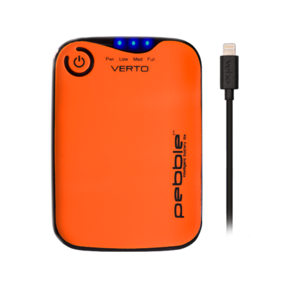 Veho Pebble Verto Pro Portable Powerbank with MFi Lightning Cable | 3,700mAh - Charcoal Grey, Orange or Pink - VPP-402