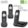 Gigaset AS405A Advanced Cordless Home Phone with Answer Machine and Call Block - Single, Duo & Trio