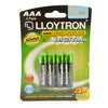 Lloytron Rechargeable AA & AAA Ni-Mh Batteries Accuultra | Various mAh - 4 Packs