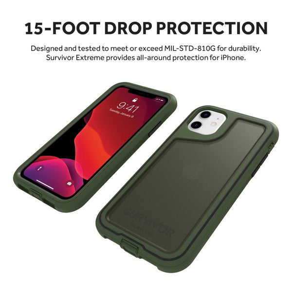 Griffin Survivor Extreme Case for Apple iPhone 11 Pro Max - Black or Green - GIP-035