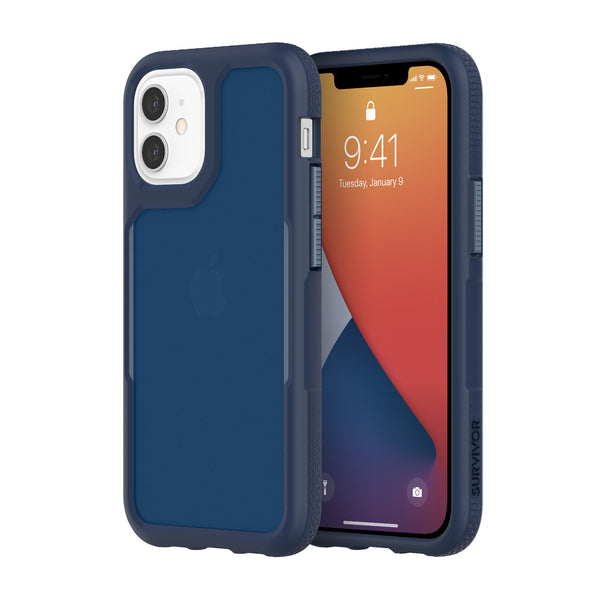 Griffin Survivor Endurance Protective Case for iPhone 12 Mini, 12, 12 Pro & 12 Pro Max - Black/Grey, Navy, Olive Green & Pink