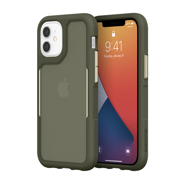 Griffin Survivor Endurance Protective Case for iPhone 12 Mini, 12, 12 Pro & 12 Pro Max - Black/Grey, Navy, Olive Green & Pink