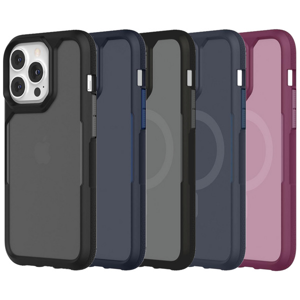 Griffin Survivor Endurance Case for iPhone 13 Mini, 13, 13 Pro or 13 Pro Max - Black/Grey, Steel Blue or Plum