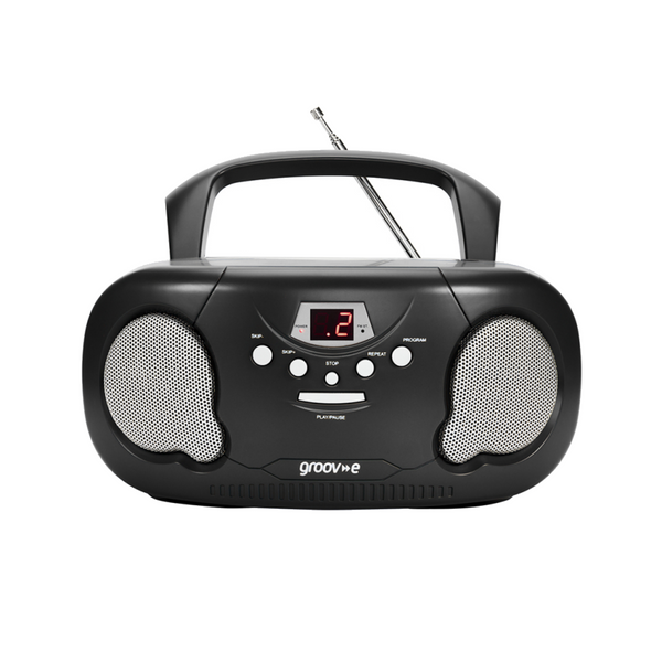 Groov-e Boombox Portable CD Player with Radio, Aux In & Headphone Jack - GVPS733