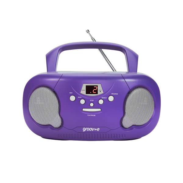 Groov-e Boombox Portable CD Player with Radio, Aux In & Headphone Jack - GVPS733