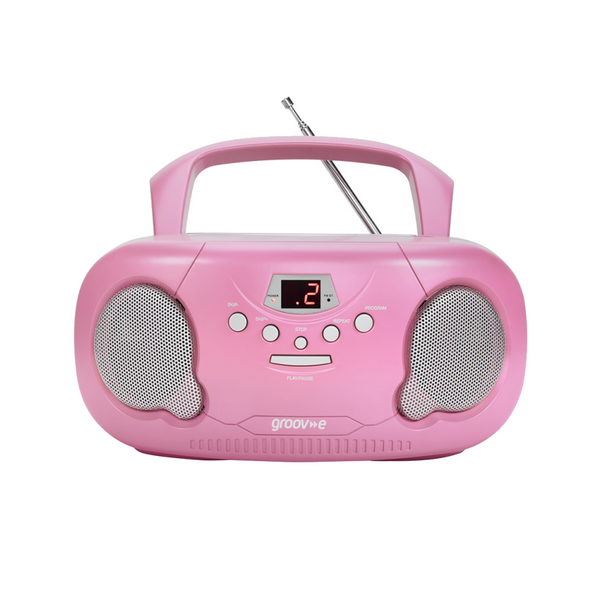 Groov-e Boombox Portable CD Player with Radio, Aux In & Headphone Jack - GVPS733