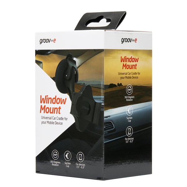 Groov-e In-Car Window Mount Universal Mobile Cradle - GVWM2BK