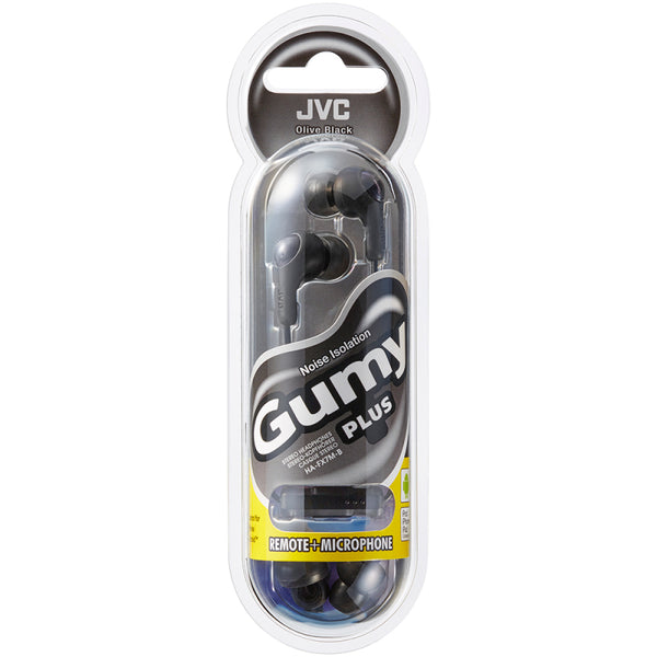 JVC Gumy Plus In Ear Headphones with Mic & Remote - Black, Blue, Pink or White - HAFX7M