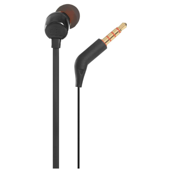 JBL Tune 110 Wired In-Ear Headphones with Tangle Free Cable - Black - JBLT110BLK