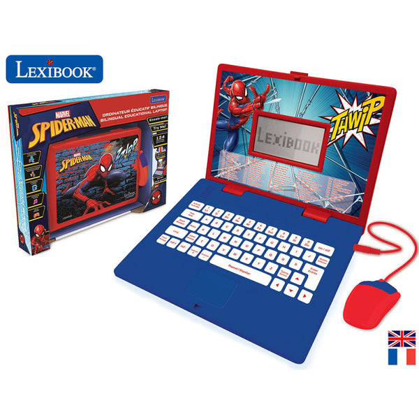 Lexibook Spiderman Bilingual Educational Laptop with 124 Activities | English & French - JC598SPi1