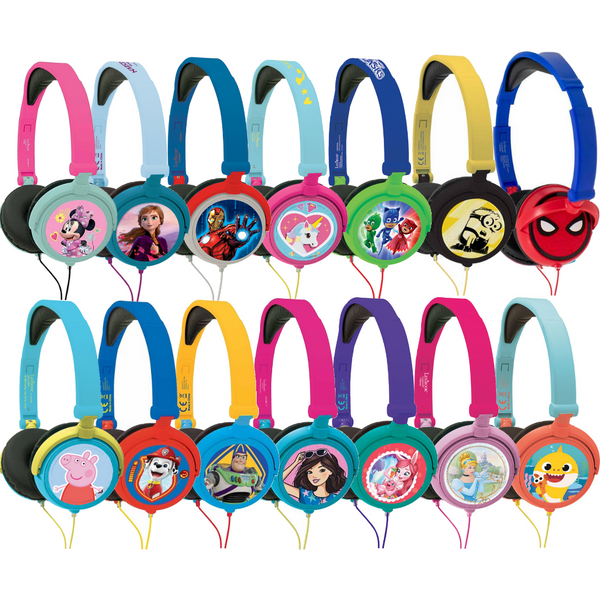 Lexibook Kids Foldable Stereo Disney Pixar Headphones with Volume Limiter - 14 Characters