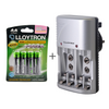 Lloytron 2-Piece Rechargeable Battery Bundle | Includes 4x AA + Mains Battery Charger - B011 / B1502