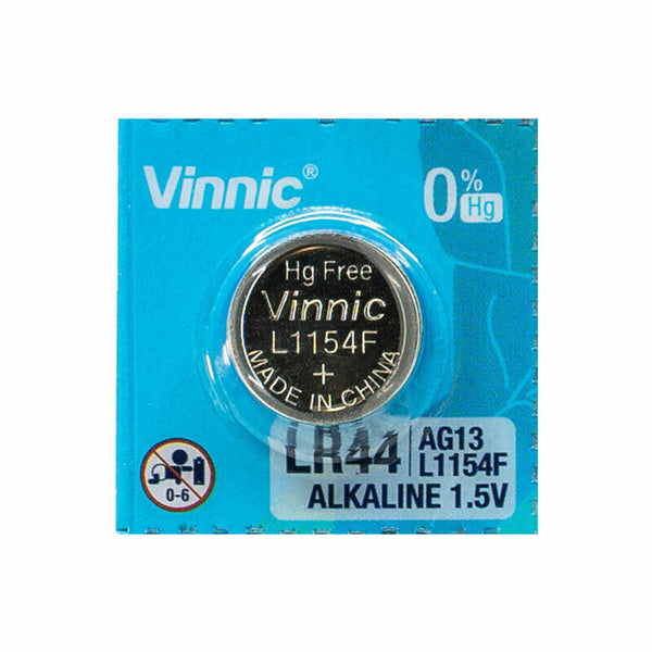 Vinnic Button Cell Battery LR44 | Alkaline 1.5V AG13 | A76 Coin - Single Pack