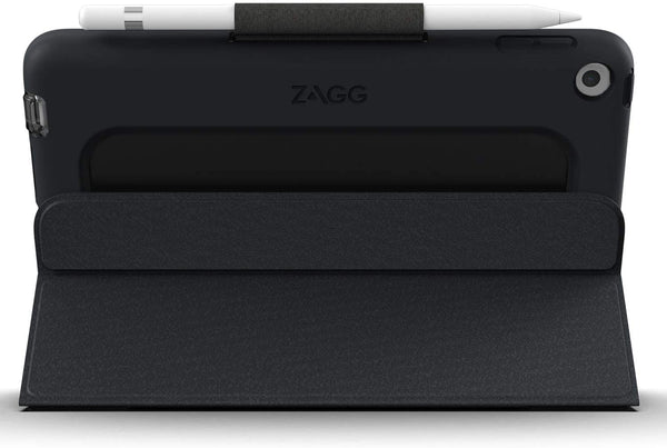 Zagg Rugged Messenger Folio Case for iPad Mini 4/5 with Apple Pencil Holder & Stand - Black - 102004265