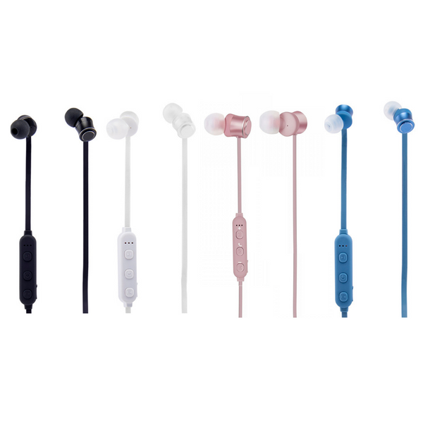 Groov-e Wireless Bluetooth Earphones with Remote & Mic - Black, Blue, Pink or White - GVBT1200