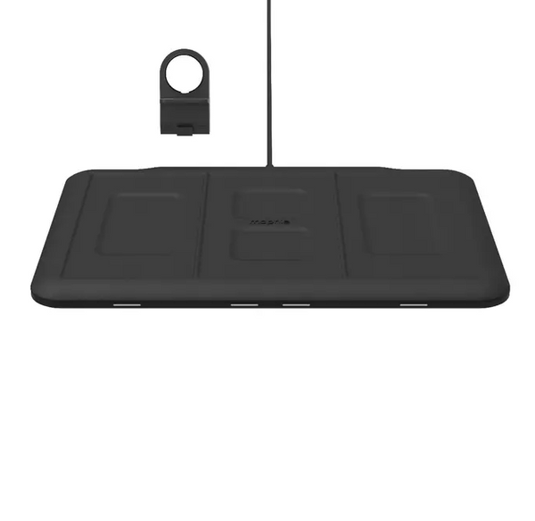 Mophie 4-in-1 Wireless Qi Charging Pad Mat Slimline for up to 4 Devices including Smartphone, Watch and Headphones - Black - 	401306600