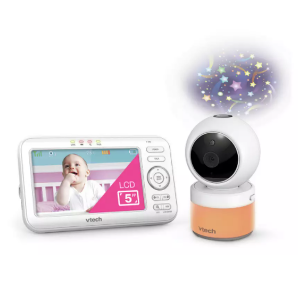 VTech Digital Baby Monitor | 5" Colour Screen | Ceiling Projection - White - VM5463