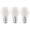 Osram LED B22D Frosted Filament GLS BC Light Bulb 60W (3 Pack) - Warm White - LV115132