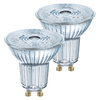 Osram LED GU10 Full Glass Spot Lamp Light Bulb 50W (2 Pack) - Warm White - LV260252