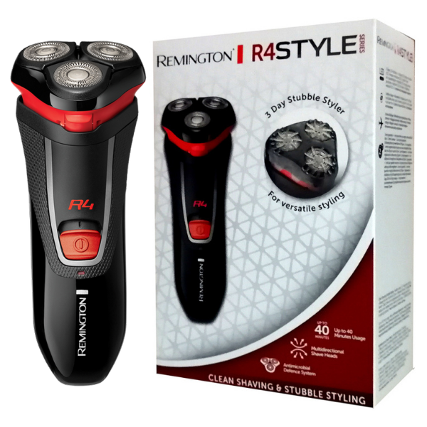 Remington R4 Series Style Rotary Cordless Shaver – Black/Red – R4001