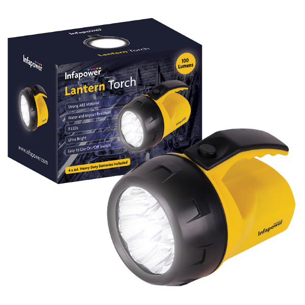 Infapower F065 Ultra Bright Lantern Torch | 9 LEDs | 100 Lumens - Yellow/Black