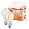 Osram LED E27 Filament Glass GLS ES Light Bulb Clear 60W (2 Pack) - Warm White - LV330191