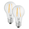 Osram LED E27 Filament Glass GLS ES Light Bulb Clear 40W (2 Pack) - Warm White - LV330214