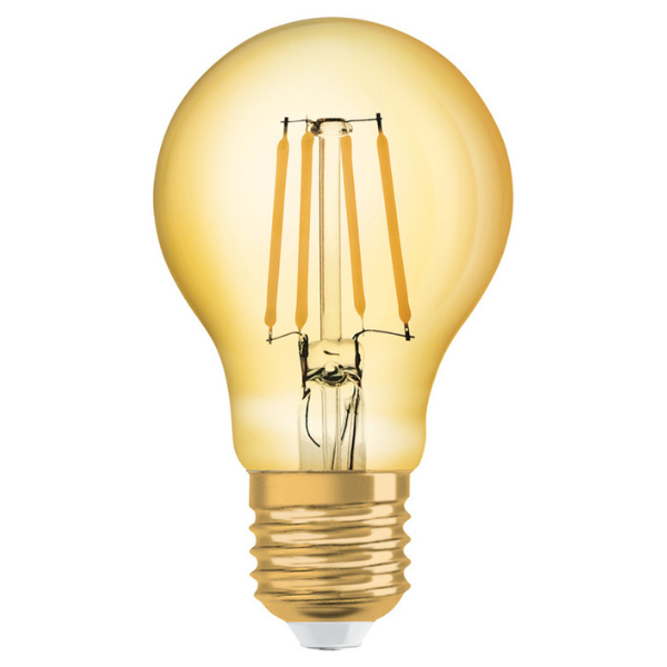 Osram 1906 LED E27 Vintage Filament Glass GLS ES Bulb 51W - Gold - LV293298