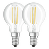 Osram LED E14 Filament Glass SES Light Bulb Clear 40W (2 Pack) - Warm White - LV434288