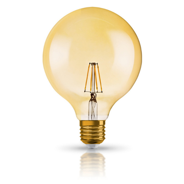 Osram 1906 LED E27 Vintage Filament Glass ES Bulb Globe 23W - Gold - LV808980