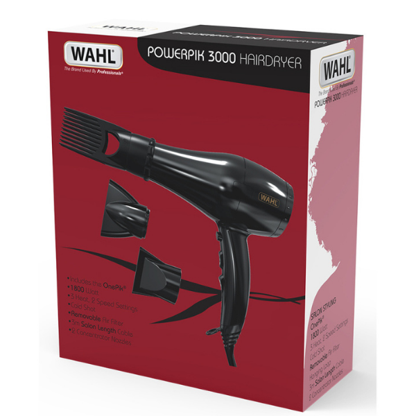 Wahl PowerPik 3000 Turbo Hair Dryer 1800W - Black - ZY137