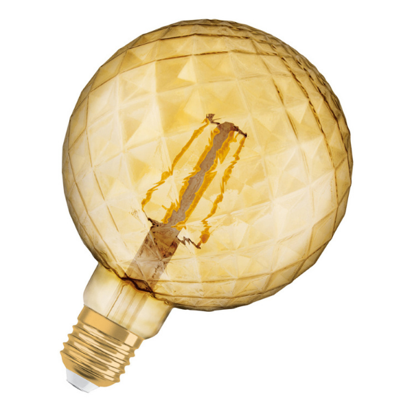 Osram 1906 LED E27 Vintage Filament Glass ES Light Bulb Pinecone 40W - Gold - LV092037