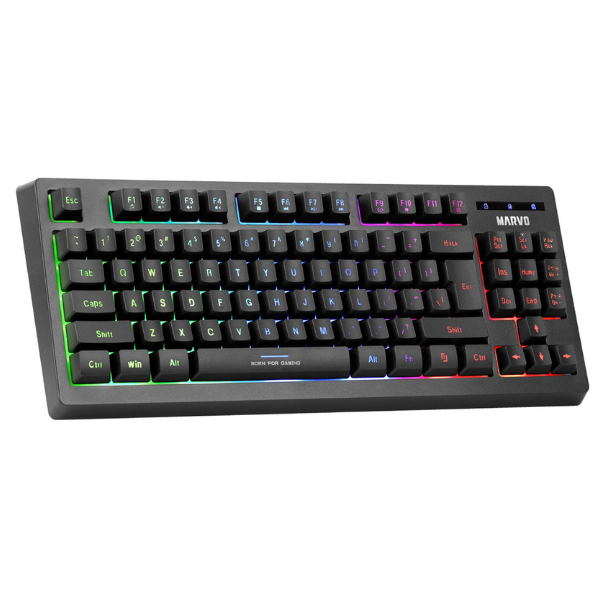 Marvo Scorpion K607 Gaming Keyboard | USB 2.0 | TKL Layout | 3 Colour Backlight - Black