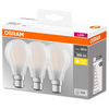 Osram LED B22D Frosted Filament GLS BC Light Bulb 60W (3 Pack) - Warm White - LV115132